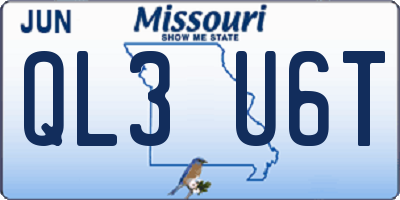 MO license plate QL3U6T