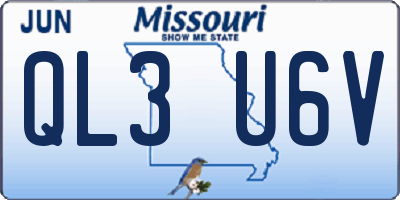 MO license plate QL3U6V