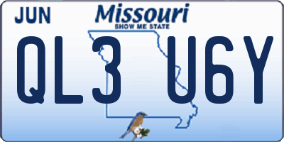 MO license plate QL3U6Y