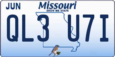 MO license plate QL3U7I