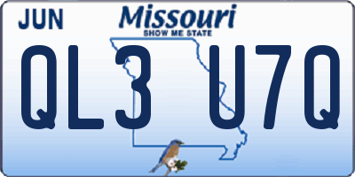 MO license plate QL3U7Q