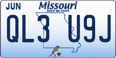 MO license plate QL3U9J