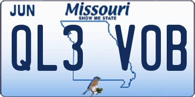 MO license plate QL3V0B