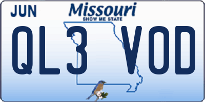 MO license plate QL3V0D