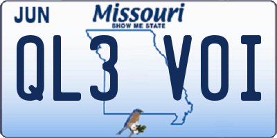 MO license plate QL3V0I