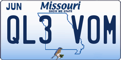 MO license plate QL3V0M