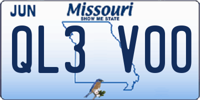 MO license plate QL3V0O