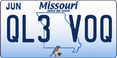 MO license plate QL3V0Q