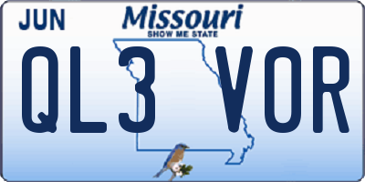 MO license plate QL3V0R