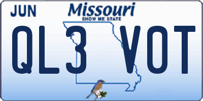 MO license plate QL3V0T