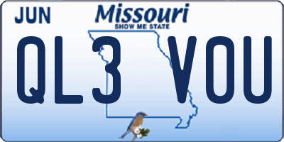 MO license plate QL3V0U