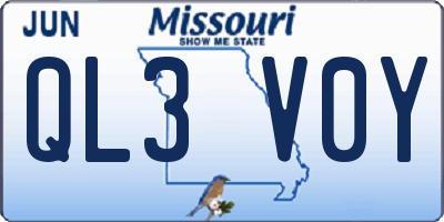 MO license plate QL3V0Y