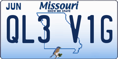 MO license plate QL3V1G