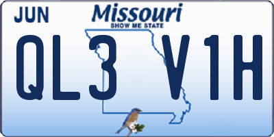 MO license plate QL3V1H