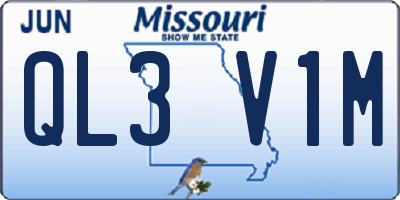 MO license plate QL3V1M