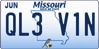 MO license plate QL3V1N