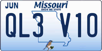 MO license plate QL3V1O