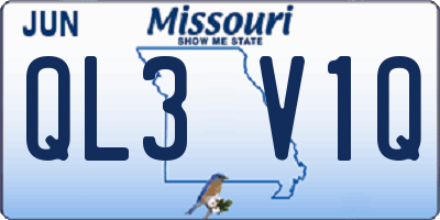 MO license plate QL3V1Q