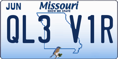 MO license plate QL3V1R