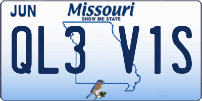 MO license plate QL3V1S