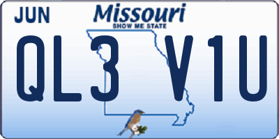 MO license plate QL3V1U