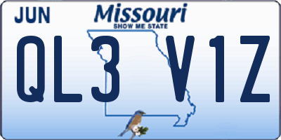 MO license plate QL3V1Z