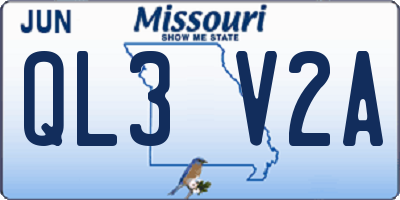 MO license plate QL3V2A