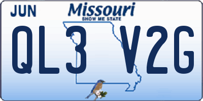 MO license plate QL3V2G