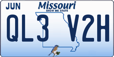 MO license plate QL3V2H