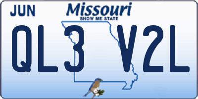 MO license plate QL3V2L