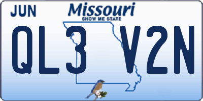 MO license plate QL3V2N