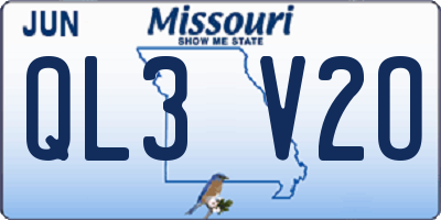 MO license plate QL3V2O