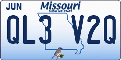 MO license plate QL3V2Q