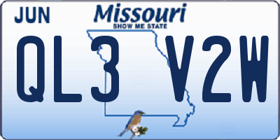 MO license plate QL3V2W