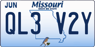 MO license plate QL3V2Y