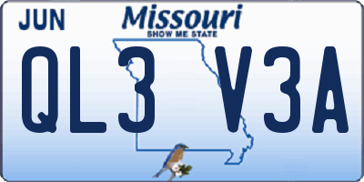 MO license plate QL3V3A
