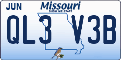 MO license plate QL3V3B