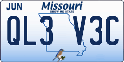 MO license plate QL3V3C
