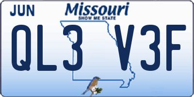 MO license plate QL3V3F