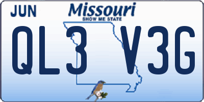 MO license plate QL3V3G