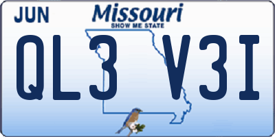 MO license plate QL3V3I