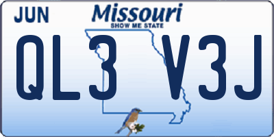 MO license plate QL3V3J