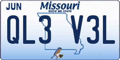 MO license plate QL3V3L
