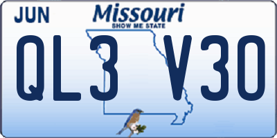 MO license plate QL3V3O