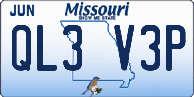 MO license plate QL3V3P