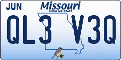 MO license plate QL3V3Q