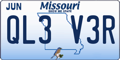 MO license plate QL3V3R