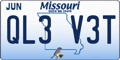 MO license plate QL3V3T