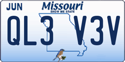 MO license plate QL3V3V