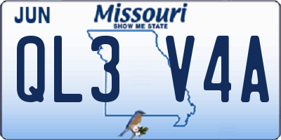 MO license plate QL3V4A
